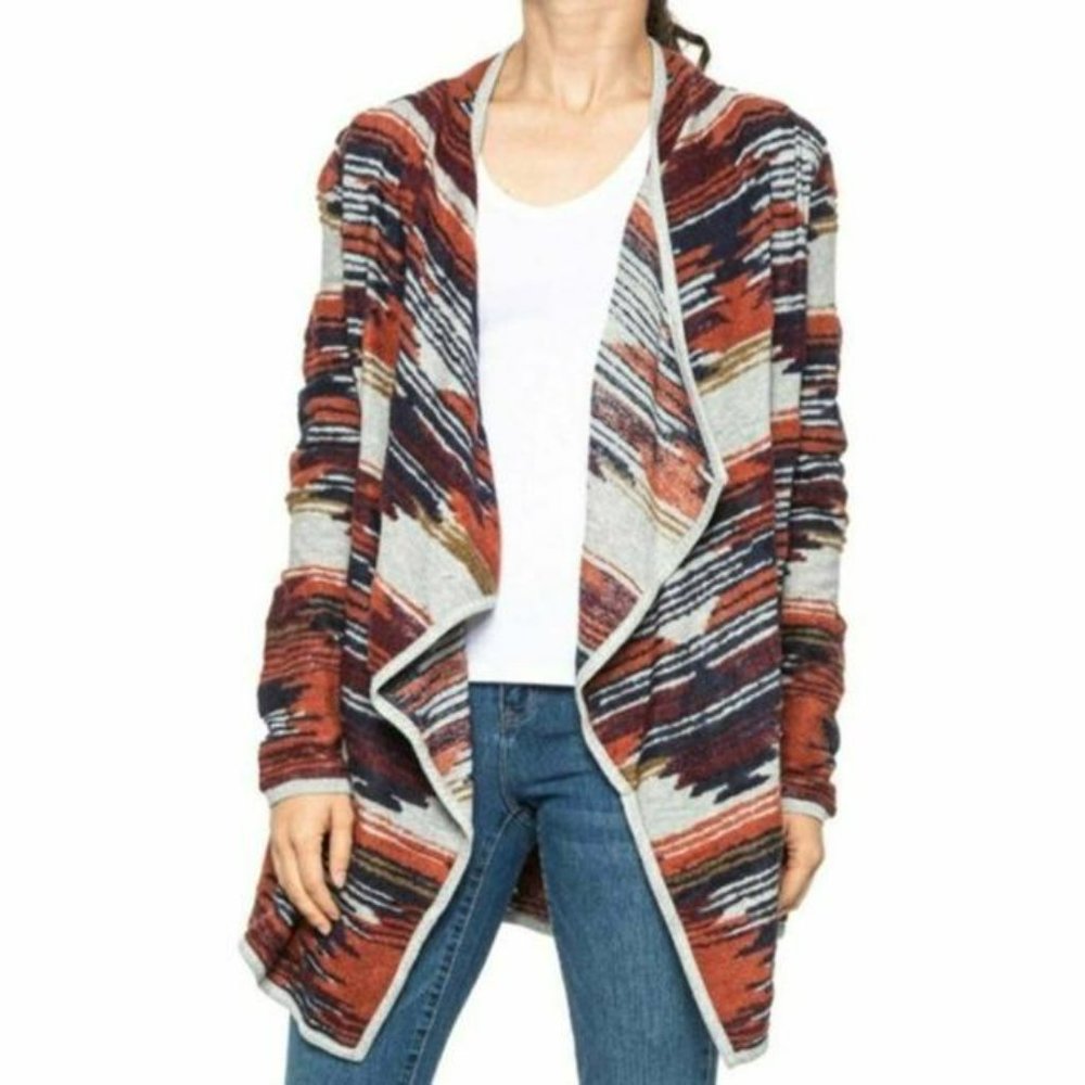 Women's Multicolor Open Front Cardigan Sweater